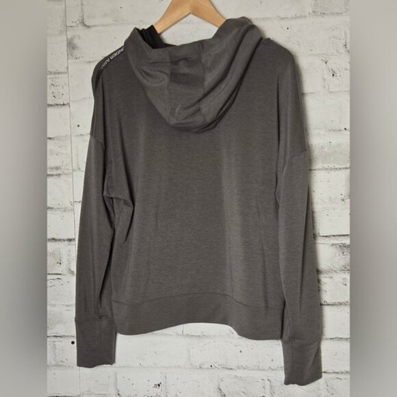 Under Armour Charcoal Grey Rival Terry Taped Pullover Hoodie - Picture 2 of 10